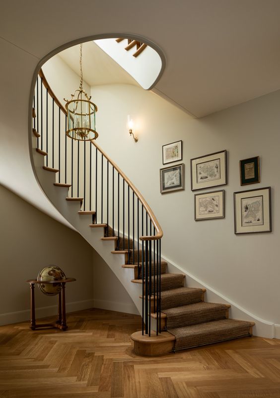 Architectural steel staircase railing for contemporary homes